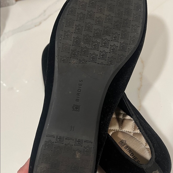 Birdies Black Velvet Slip-On Women's Flats - Picture 5 of 6